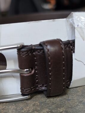 ZARA NWT DK Brown Leather Belt - Classic Mens/Womens XL